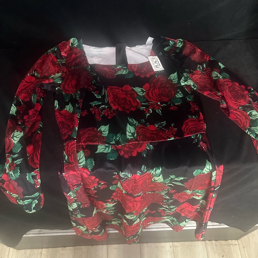 Floral Black and Red Women's dress-Place, NWT-Size M-#346